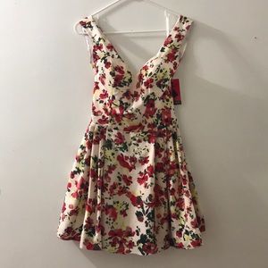 Vintage styled peplum floral dress